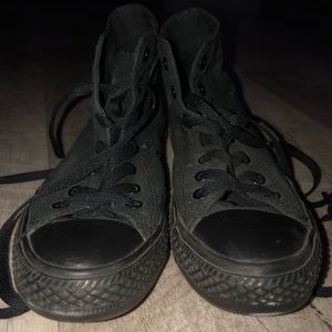 all black high top converse